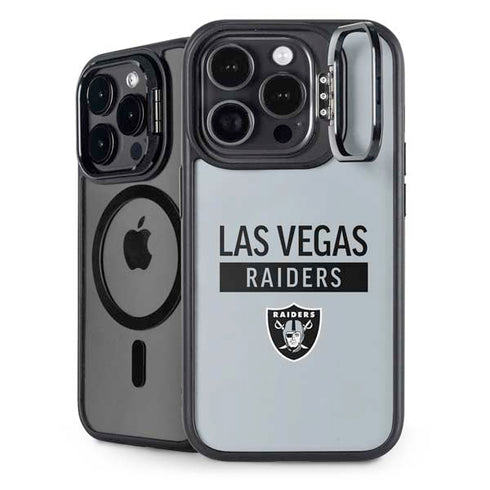 NFL Las Vegas Raiders Silver Performance Series iPhone 15 Pro Kickstand Case